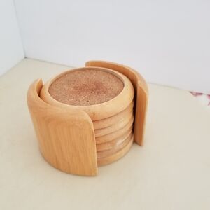 Unk Wooden Coaster Set with Holder